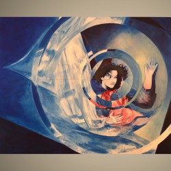 An unfinished piece within the fragmented circle series.